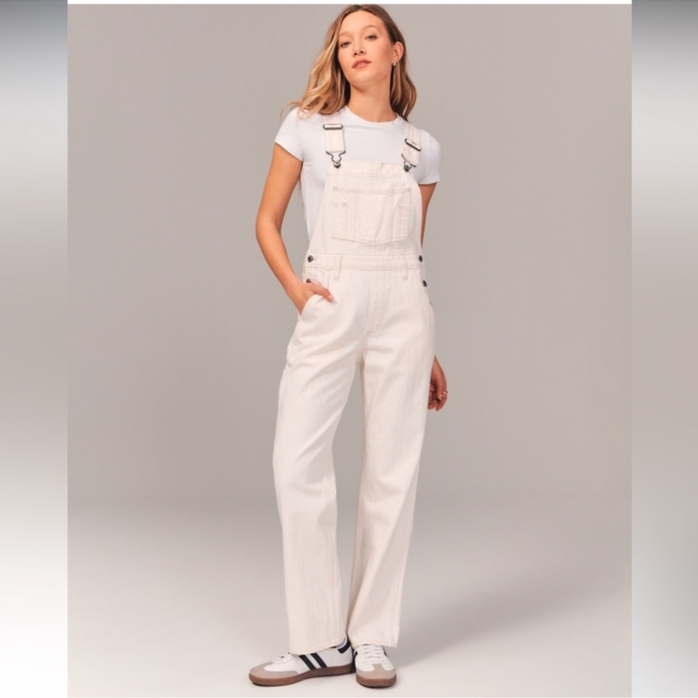 Abercrombie & Fitch Cream Overalls